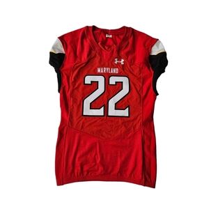 Under Armour Maryland Armourgrid Outlaw Black Red Football Jersey #22 Men Large